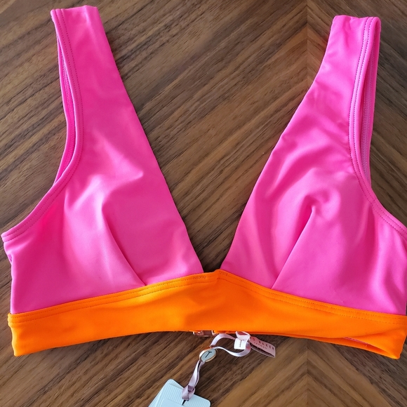 Ted Baker Indeh Color Block Neon Bikini Top - Picture 2 of 9